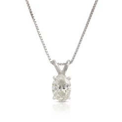 Oval Diamond Solitaire Pendant 14K, 1/2 Ct.