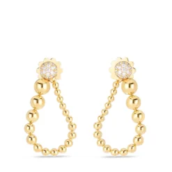 Roberto Coin Convertible Diamond Beaded Earrings 18K -Cheap Glisterra Store 12018073 03