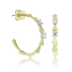 Jade Trau For Ben Bridge Signature Diamond Hoop Earrings 18K
