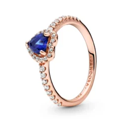 Pandora Sparkling Blue Elevated Heart Crystal & CZ Ring