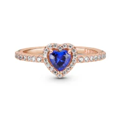 Pandora Sparkling Blue Elevated Heart Crystal & CZ Ring -Cheap Glisterra Store 12020004 03