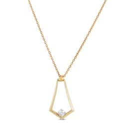 Jade Trau For Ben Bridge Signature Diamond Open Shield Necklace 18K