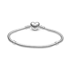 Pandora Disney Mickey Mouse Heart Clasp Snake Chain CZ Bracelet -Cheap Glisterra Store 12032702 03