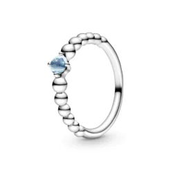 Pandora Purely Pandora Aqua Blue Topaz Beaded Ring