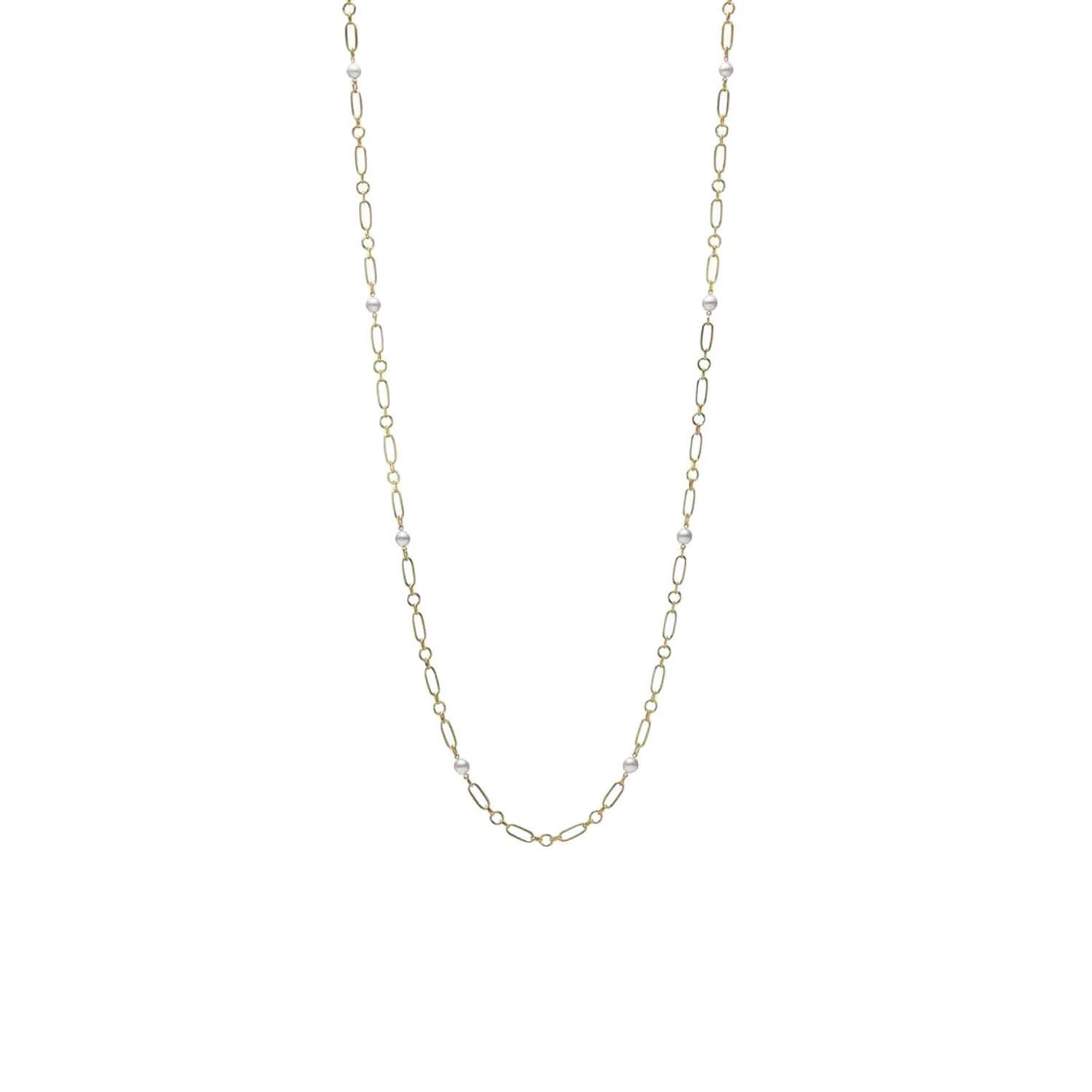Mikimoto Paperclip Chain Cultured Akoya Pearl Necklace 18K, 32.5" 3 Mikimoto Paperclip Chain Cultured Akoya Pearl Necklace 18K, 32.5"