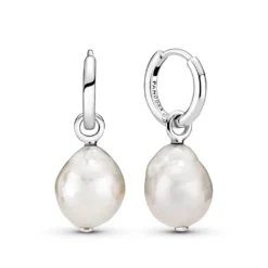 Pandora Freshwater Cultured Baroque Pearl Hoop Earrings