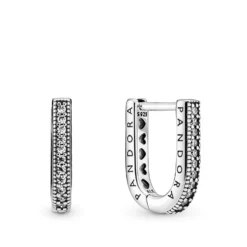 Pandora U-shaped CZ Hoop Earrings