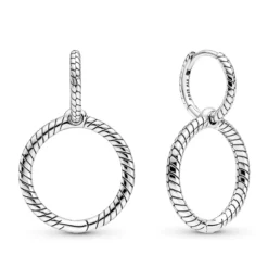 Pandora Moments Charm Double Hoop Earrings