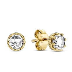 Pandora Clear Sparkling CZ Crown Stud Earrings