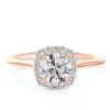 De Beers Forevermark Round Diamond Cushion Halo Ring 18K -Cheap Glisterra Store 12108122 01