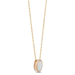 Oval Opal Pendant Necklace, 14K Yellow Gold -Cheap Glisterra Store 12117966 02 scaled