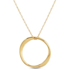 Twisted Circle Pendant, 14K