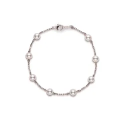 Mikimoto Akoya Cultured Pearl Station Bracelet, 18K White Gold