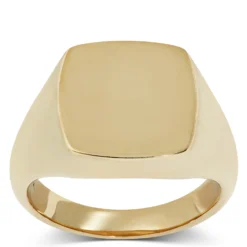 Square Cushion Signet Ring, 14K Yellow Gold