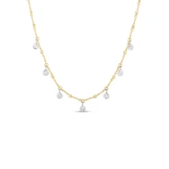 Roberto Coin Diamonds By The Inch Collection Dog Bone 18K Yellow Gold Diamonds Necklace