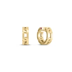 Roberto Coin Navarra Small Hoop Earrings 18K Yellow Gold