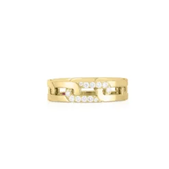 Roberto Coin Navarra Slim Diamond Accent Ring In 18K Yellow Gold