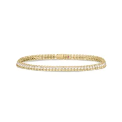 Roberto Coin Classic Diamond Ribbed Tennis Bracelet 18K Yellow Gold, 7"