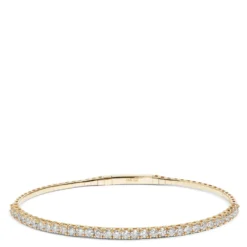 Diamond Flexy Bangle Bracelet, 14K Yellow Gold