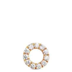 Diamond Circle Single Stud Earring, 14K Yellow Gold