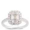 Emerald Cut Halo Engagement Ring, 14K White Gold -Cheap Glisterra Store 12193900 01 scaled
