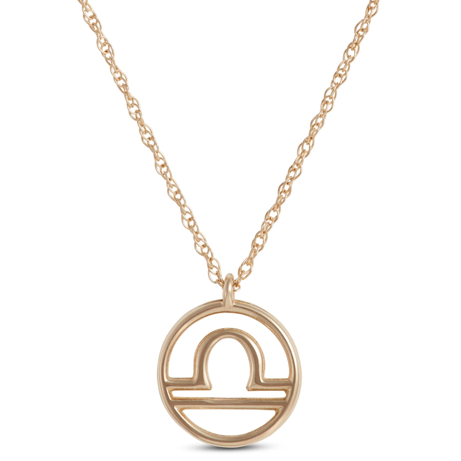Libra Zodiac Sign Pendant Necklace, 14K Yellow Gold 3 Libra Zodiac Sign Pendant Necklace, 14K Yellow Gold