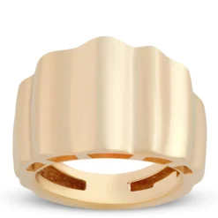 Toscano Tapered Fluted Band, 14K Yellow Gold