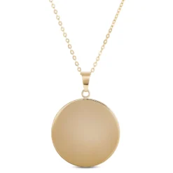 Engravable Disc Pendant Necklace, 14K Yellow Gold