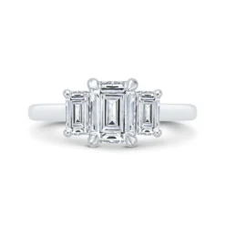 Bella Ponte 3-Stone Emerald Cut Diamond Engagement Ring In Platinum