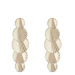 Toscano 5 Disc Dangle Earrings, 14K Gold
