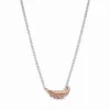 Pandora Two-Tone Floating Curved Feather Collier Necklace -Cheap Glisterra Store 12226783 01