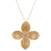 Toscano Flower Shaped Amethyst Pendant Necklace, 14K Yellow Gold 1 Toscano Flower Shaped Amethyst Pendant Necklace, 14K Yellow Gold -Cheap Glisterra Store 12233912 01