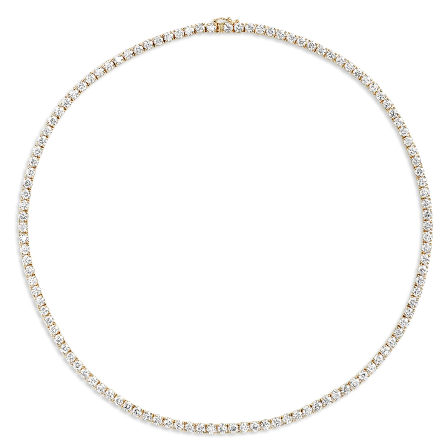 17.5-Inch Diamond Necklace, 14K Yellow Gold 3 17.5-Inch Diamond Necklace, 14K Yellow Gold
