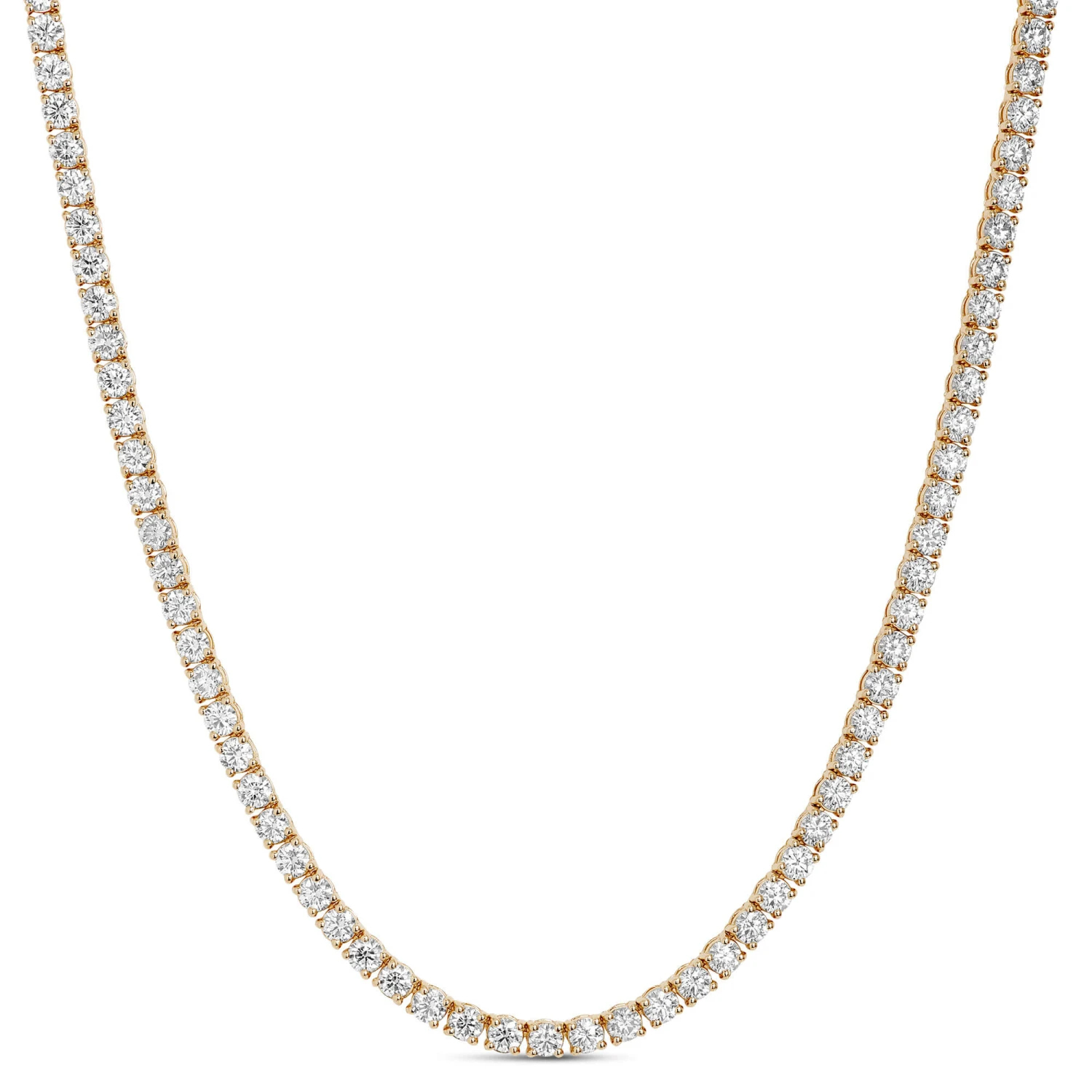 17.5-Inch Diamond Necklace, 14K Yellow Gold 4 17.5-Inch Diamond Necklace, 14K Yellow Gold - Image 2