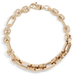 Toscano Fancy Link Bracelet With Spinning Clasp, 14K Yellow Gold