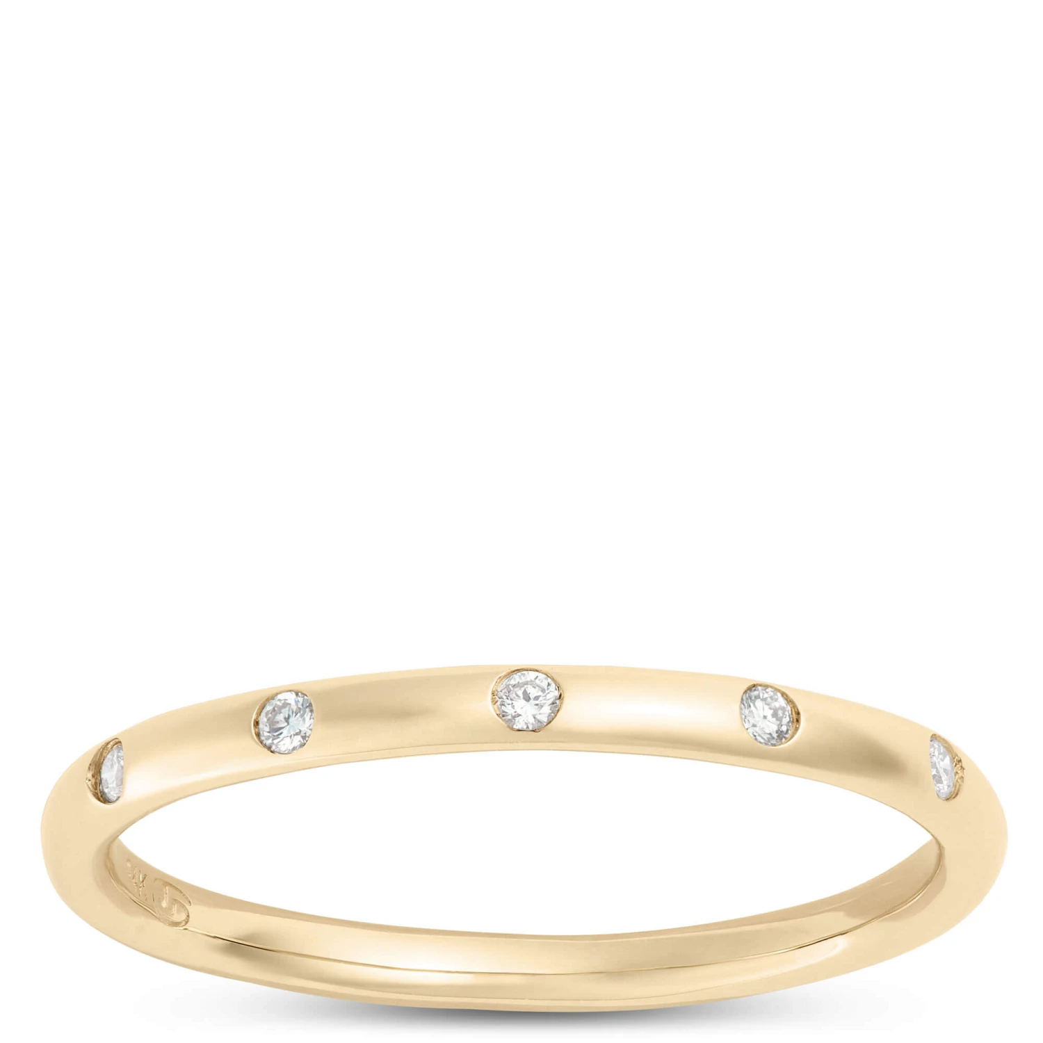 Stackable Round Diamond Ring, 14K Yellow Gold 3 Stackable Round Diamond Ring, 14K Yellow Gold