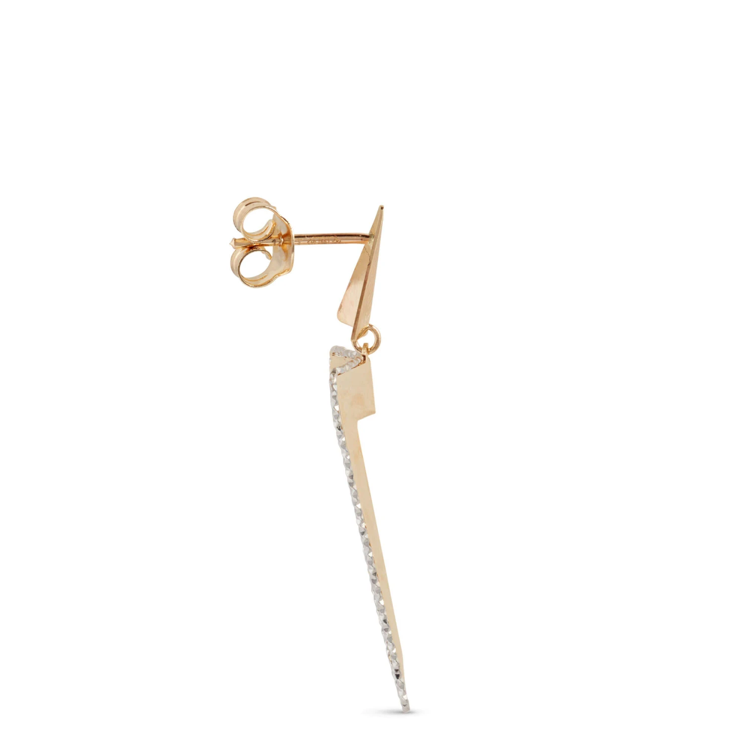 Toscano Open Triangle 2 Tone Earrings, 14K Gold 4 Toscano Open Triangle 2 Tone Earrings, 14K Gold - Image 2