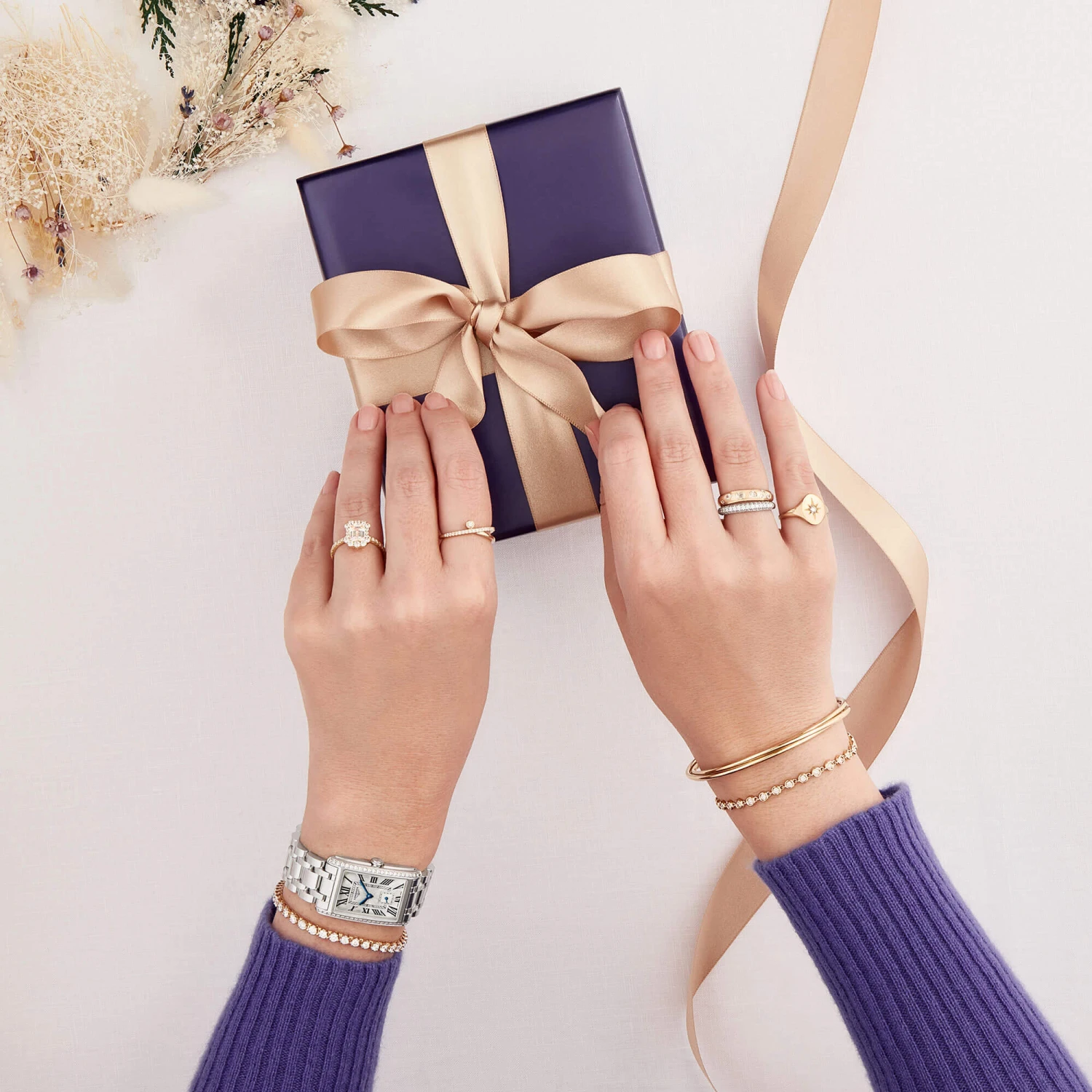 Split Circle Pave And Bezel Set Diamond Ring, 14K Yellow Gold 5 Split Circle Pave And Bezel Set Diamond Ring, 14K Yellow Gold - Image 3