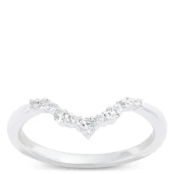 Round Diamond Contour Band, 14K White Gold