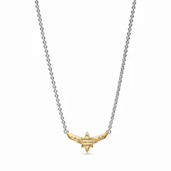 Pandora Marvel Captain Marvel Octogram Star Two Tone Pendant Necklace -Cheap Glisterra Store 12269262 02