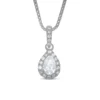 Pear Shaped Diamond Cluster Pendant, 14K White Gold 1 Pear Shaped Diamond Cluster Pendant, 14K White Gold -Cheap Glisterra Store 12273744 01