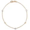 7-Inch Cube And Round Bead Station Bracelet, 14K Yellow Gold -Cheap Glisterra Store 12279188 01