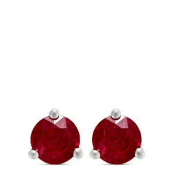 Ruby Martini Studs, 14K White Gold