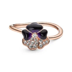 Pandora Deep Purple Pansy Flower Enamel & CZ Ring -Cheap Glisterra Store PAR180764C01 03