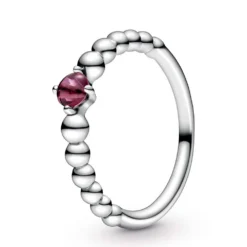 Pandora Purely Pandora Blazing Red Topaz Beaded Ring