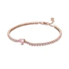 Pandora Sparkling Pavé Pink Heart Crystal Tennis Bracelet -Cheap Glisterra Store PAR580041C01 01