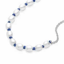 Pandora Freshwater Cultured Pearl Blue Cord Chain Bracelet -Cheap Glisterra Store PAR591689C01 04