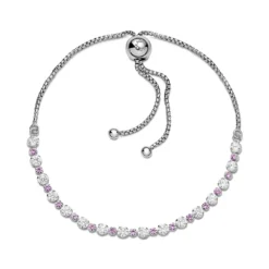 Pandora Pink Sapphire & Clear CZ Sparkle Slider Bracelet -Cheap Glisterra Store PAR599377C02 03