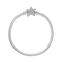 Pandora Moments Asymmetric Star Clasp Snake Chain CZ Bracelet -Cheap Glisterra Store PAR599639C01 03