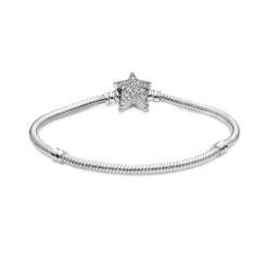 Pandora Moments Asymmetric Star Clasp Snake Chain CZ Bracelet -Cheap Glisterra Store PAR599639C01 04